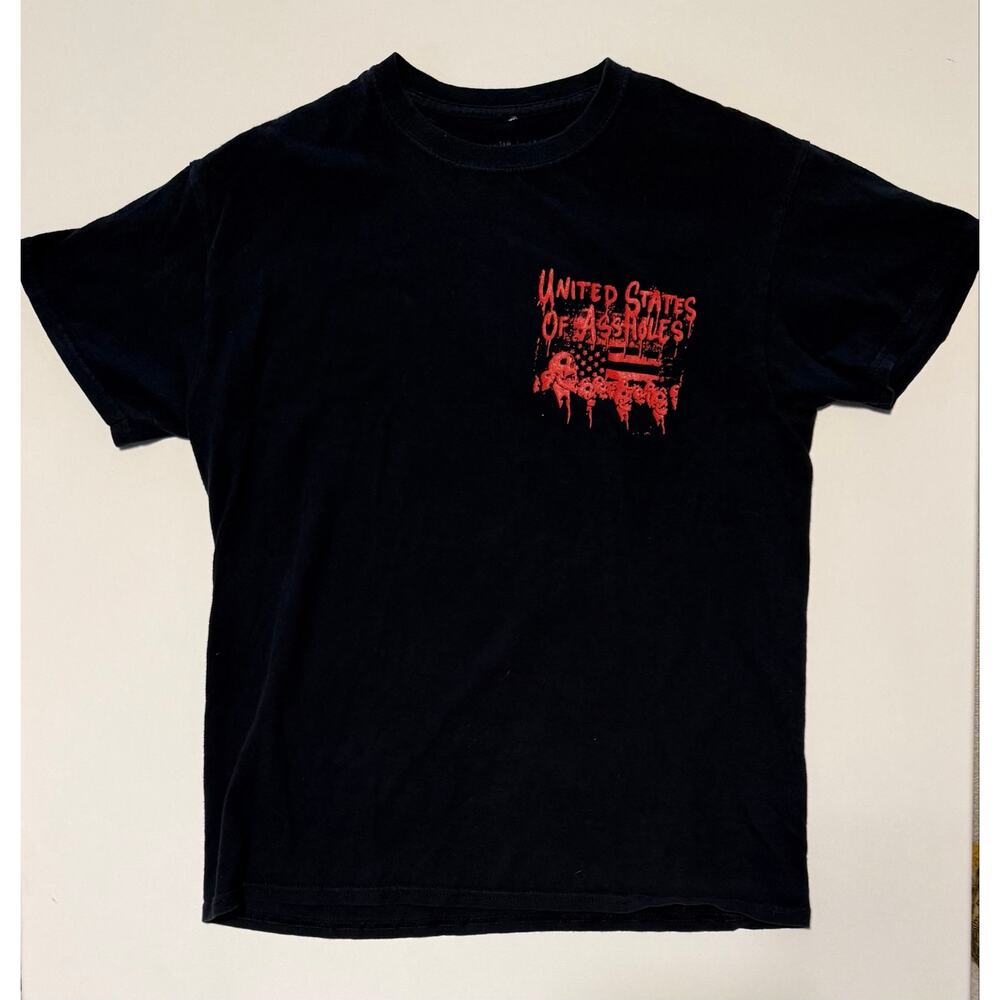 Assholes Live Forever ALF United States of Assholes T-Shirt Skull Flag Small - Picture 2 of 6